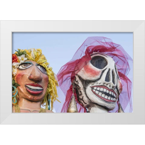 Mexico Puppets in Mojiganga music celebration White Modern Wood Framed Art Print by Paulson, Don