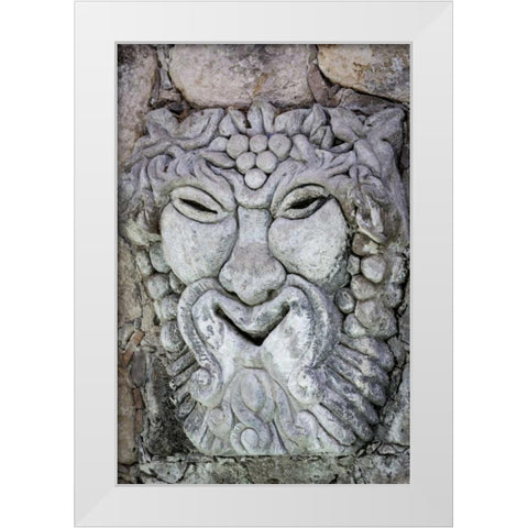 Mexico Detail of lion sculpture White Modern Wood Framed Art Print by Paulson, Don