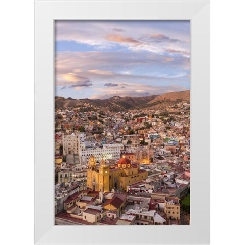 Mexico, Guanajuato Overview of city White Modern Wood Framed Art Print by Paulson, Don
