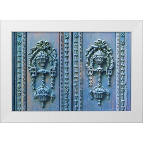 Mexico, Guanajuato Detail of wooden door White Modern Wood Framed Art Print by Paulson, Don
