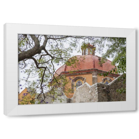 Mexico View of San Juan de Dios church White Modern Wood Framed Art Print by Paulson, Don