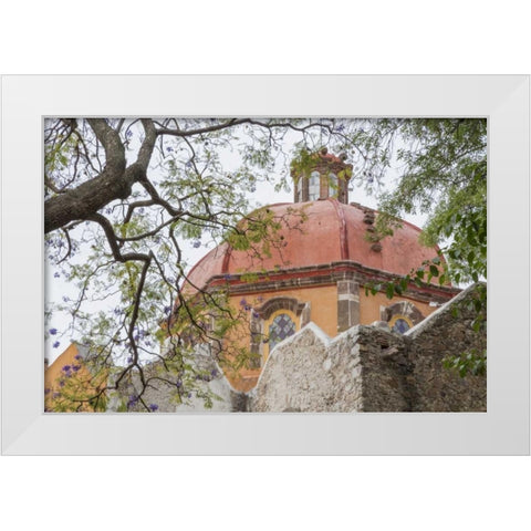 Mexico View of San Juan de Dios church White Modern Wood Framed Art Print by Paulson, Don
