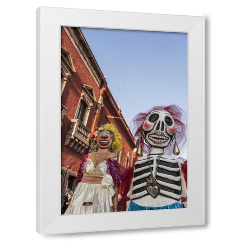 Mexico Puppets in Mojiganga music celebration White Modern Wood Framed Art Print by Paulson, Don