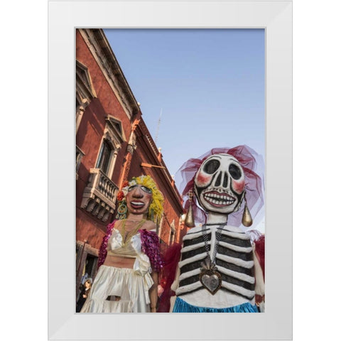Mexico Puppets in Mojiganga music celebration White Modern Wood Framed Art Print by Paulson, Don