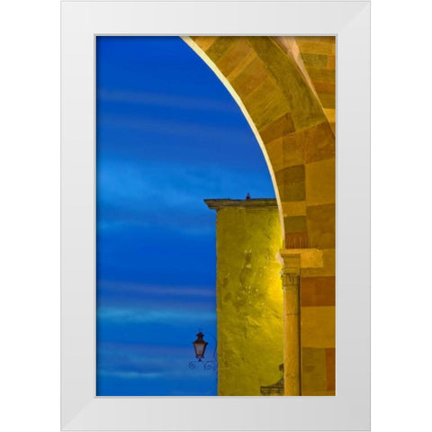 Mexico Part of Parroquia cathedral at sunset White Modern Wood Framed Art Print by Rotenberg, Nancy
