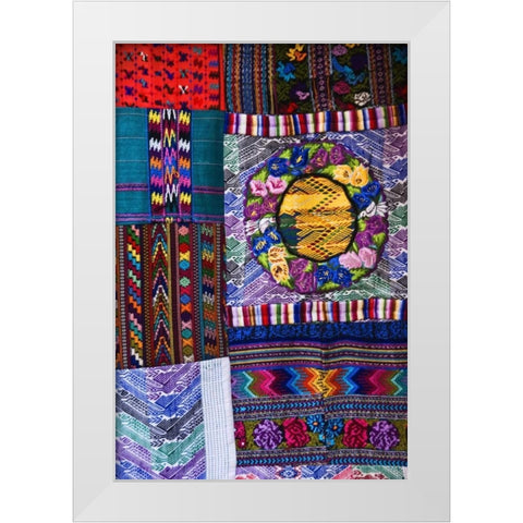 Mexico Display of colorful fabrics White Modern Wood Framed Art Print by Rotenberg, Nancy