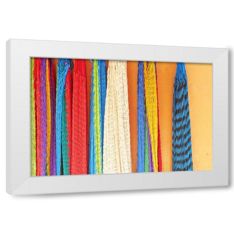 Mexico, Jalisco Hammocks sold by street vendors White Modern Wood Framed Art Print by Ross, Steve