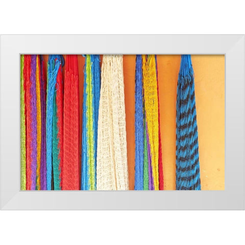 Mexico, Jalisco Hammocks sold by street vendors White Modern Wood Framed Art Print by Ross, Steve