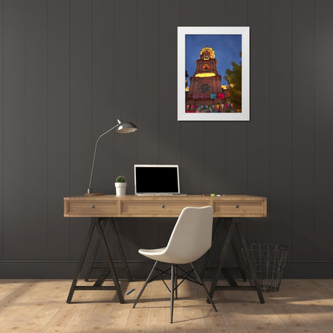 Mexico Exterior of Our Lady of Guadalupe church White Modern Wood Framed Art Print by Ross, Steve