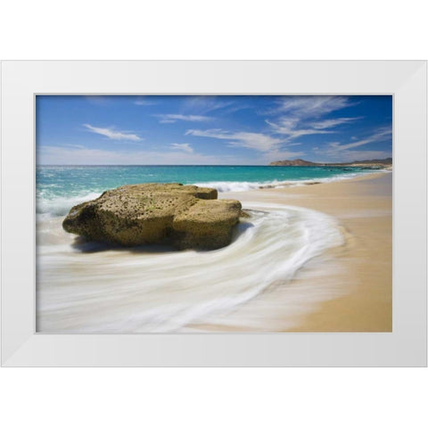 Mexico, Cabo San Lucas Ocean shore landscape White Modern Wood Framed Art Print by Delisle, Gilles