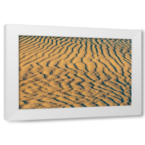 Guerrero Negro- Mulege- Baja California Sur- Mexico. Sand dunes at sunset along the western coast. White Modern Wood Framed Art Print by Wilson, Emily M.