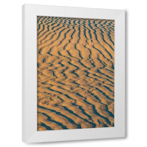 Guerrero Negro- Mulege- Baja California Sur- Mexico. Sand dunes at sunset along the western coast. White Modern Wood Framed Art Print by Wilson, Emily M.