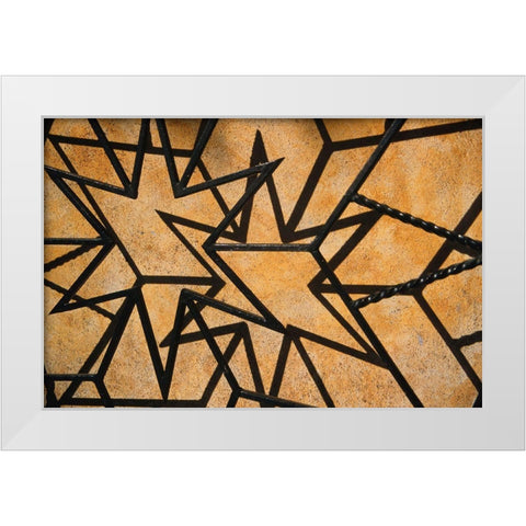 Iron Grillwork and Shadows - Puerto Vallarta - Mexico White Modern Wood Framed Art Print by Merrill Images