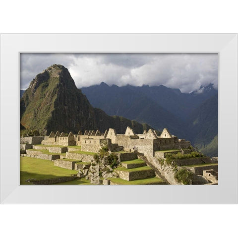 Peru, Close-up of Machu Picchu White Modern Wood Framed Art Print by Kirkland, Dennis