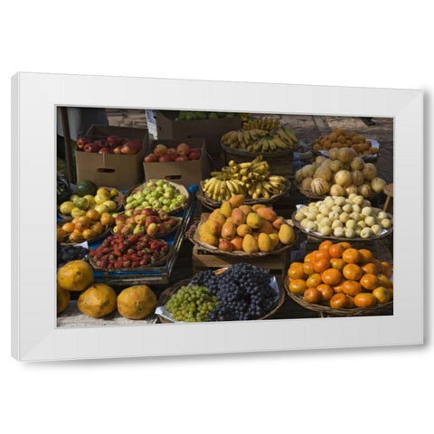 Peru, Pisac, Market produce for sale White Modern Wood Framed Art Print by Kirkland, Dennis