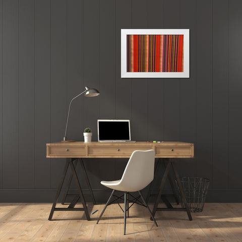 Peru, Colorful fabric White Modern Wood Framed Art Print by Kirkland, Dennis