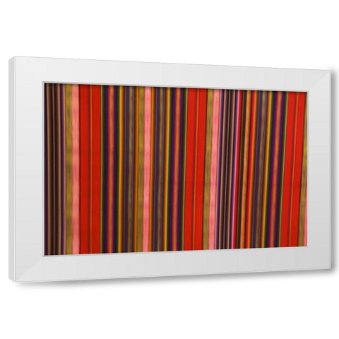 Peru, Colorful fabric White Modern Wood Framed Art Print by Kirkland, Dennis