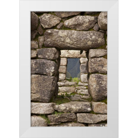 Peru, Machu Picchu Aligned windows in ruins White Modern Wood Framed Art Print by Kaveney, Wendy