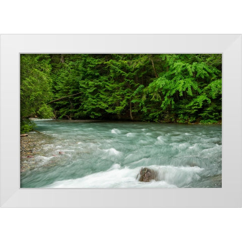 Costa Rica blue river White Modern Wood Framed Art Print by Theodore, George and Marilu