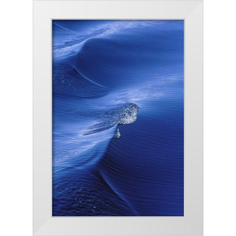 AK, Inside Passage, Pattern from wake behind boat White Modern Wood Framed Art Print by Rotenberg, Nancy