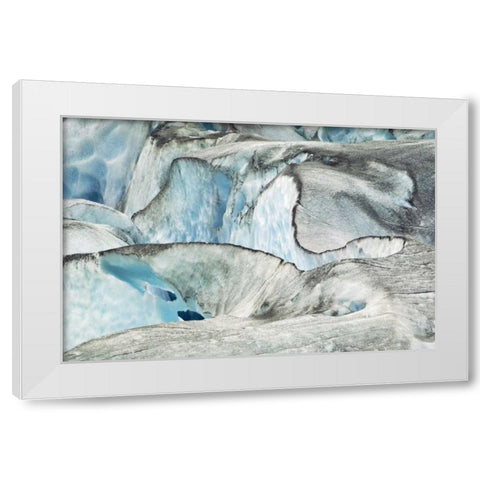 AK, Inside Passage Glacier patterns and blue ice White Modern Wood Framed Art Print by Rotenberg, Nancy