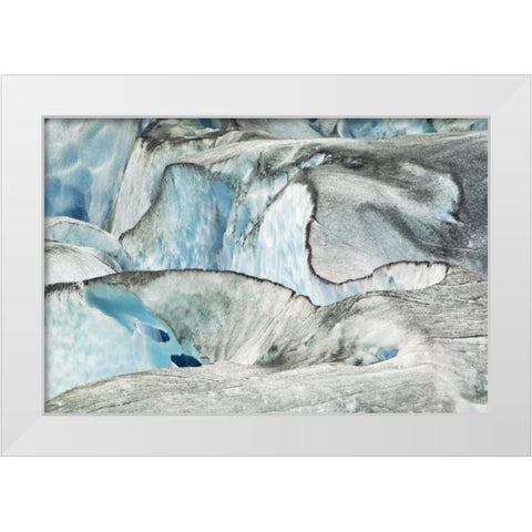 AK, Inside Passage Glacier patterns and blue ice White Modern Wood Framed Art Print by Rotenberg, Nancy