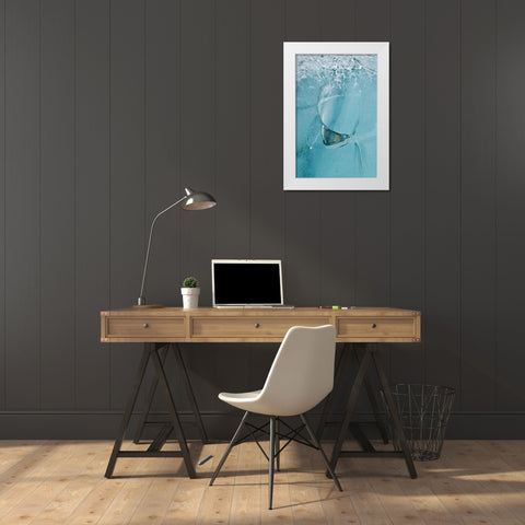 AK, Inside Passage Pattern in ice on glacier White Modern Wood Framed Art Print by Rotenberg, Nancy