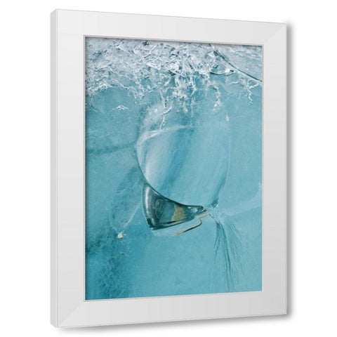 AK, Inside Passage Pattern in ice on glacier White Modern Wood Framed Art Print by Rotenberg, Nancy