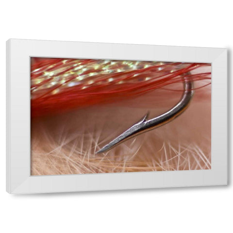 AK, Lake Clark NP Macro of a fishing hook White Modern Wood Framed Art Print by Kaveney, Wendy