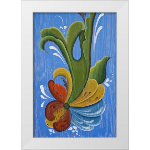 AK, Petersburg Norwegian rosemaling painting White Modern Wood Framed Art Print by Paulson, Don