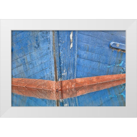 AK, Hoonah Fishing boat bow reflecting in water White Modern Wood Framed Art Print by Paulson, Don