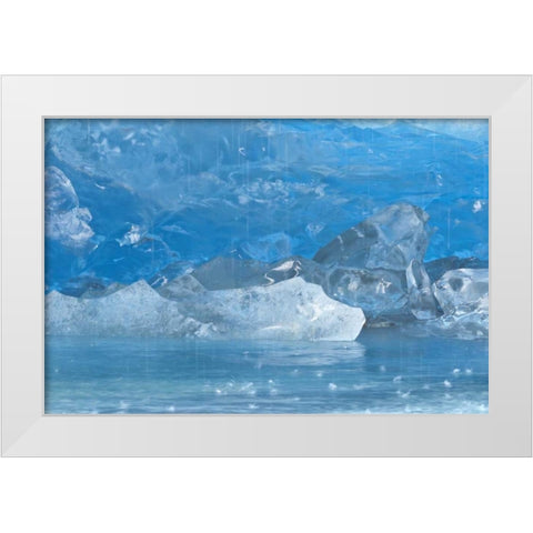 Alaska, Glacier Bay Melting blue on Reid Glacier White Modern Wood Framed Art Print by Paulson, Don