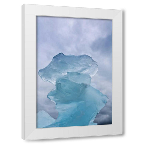 AK, Glacier Bay NP Ice formation and clouds White Modern Wood Framed Art Print by Paulson, Don