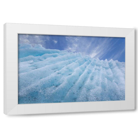 AK, Glacier Bay Ice formation on McBride Glacier White Modern Wood Framed Art Print by Paulson, Don