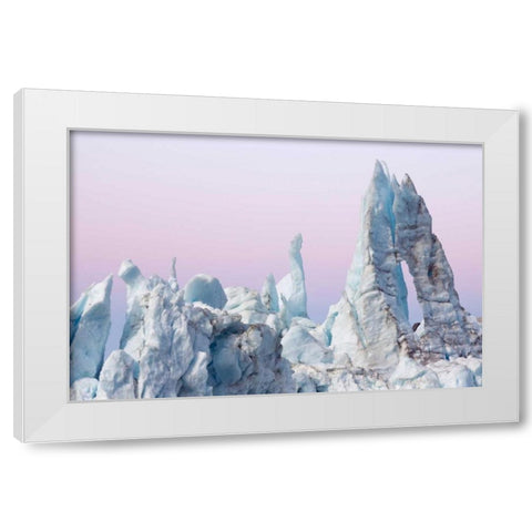 AK, Glacier Bay Margerie Glacier ice formations White Modern Wood Framed Art Print by Paulson, Don