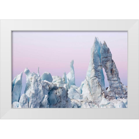 AK, Glacier Bay Margerie Glacier ice formations White Modern Wood Framed Art Print by Paulson, Don