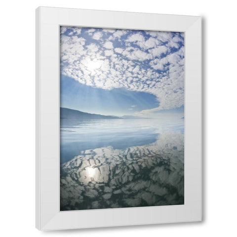 Alaska, Freshwater Bay Clouds reflected in water White Modern Wood Framed Art Print by Paulson, Don