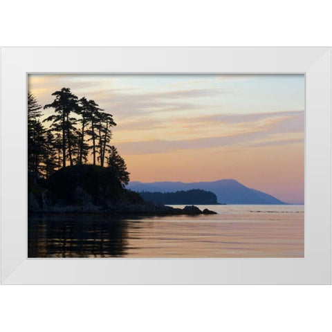 Alaska, Tenakee Springs Sunset on Basket Bay White Modern Wood Framed Art Print by Paulson, Don