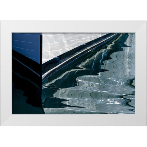 USA, Alaska Reflection of boat bow in water White Modern Wood Framed Art Print by Paulson, Don