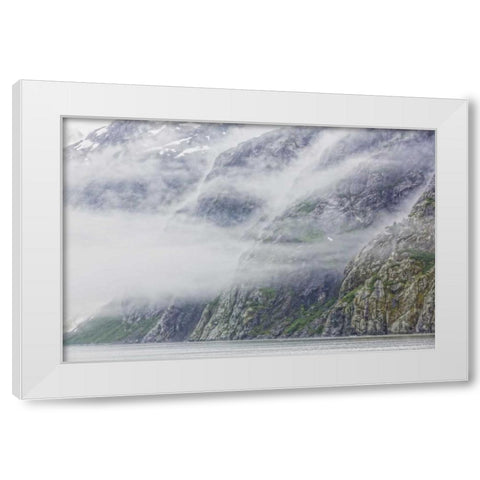 Alaska, Glacier Bay NP Fog in the mountains White Modern Wood Framed Art Print by Paulson, Don