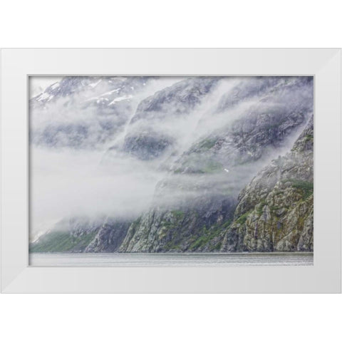 Alaska, Glacier Bay NP Fog in the mountains White Modern Wood Framed Art Print by Paulson, Don