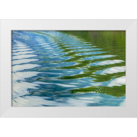 Alaska, Glacier Bay NP Boat wake in Dundas Bay White Modern Wood Framed Art Print by Paulson, Don