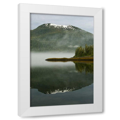 USA, Alaska Morning fog on lake White Modern Wood Framed Art Print by Rotenberg, Nancy