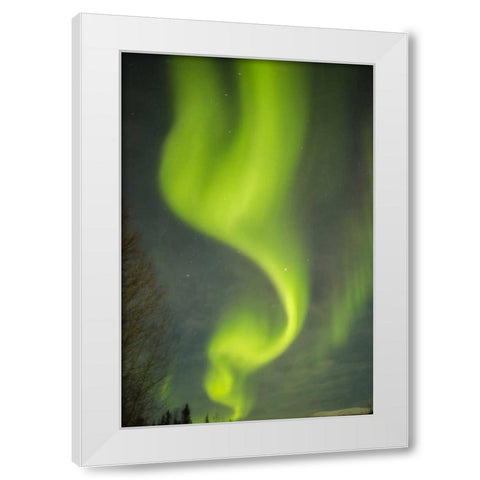 USA, Alaska Aurora borealis pattern White Modern Wood Framed Art Print by Illg, Cathy and Gordon