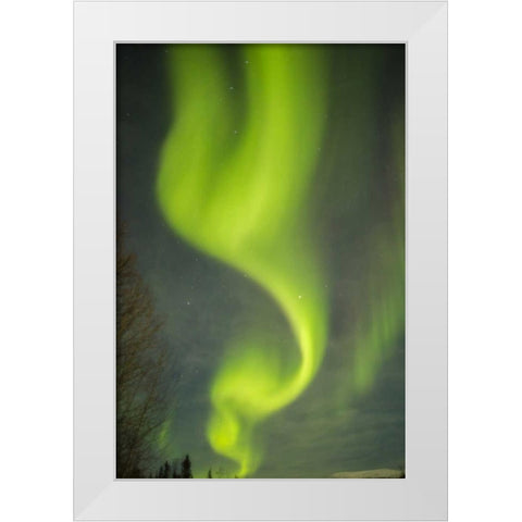 USA, Alaska Aurora borealis pattern White Modern Wood Framed Art Print by Illg, Cathy and Gordon