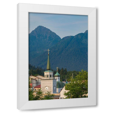 Alaska-Sitka St Michaels Russian Orthodox Cathedral in town  White Modern Wood Framed Art Print by Jaynes Gallery