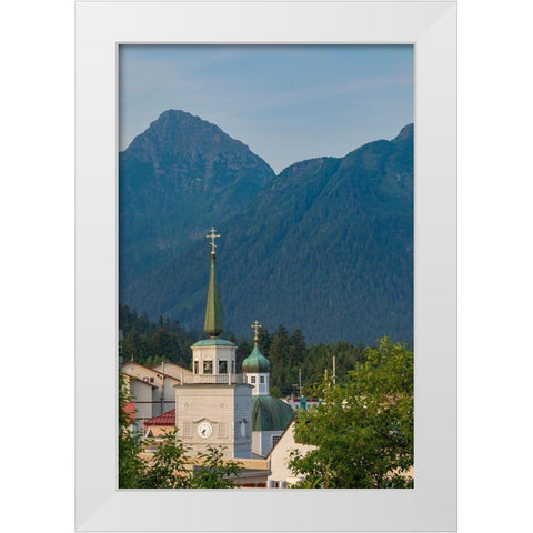 Alaska-Sitka St Michaels Russian Orthodox Cathedral in town  White Modern Wood Framed Art Print by Jaynes Gallery