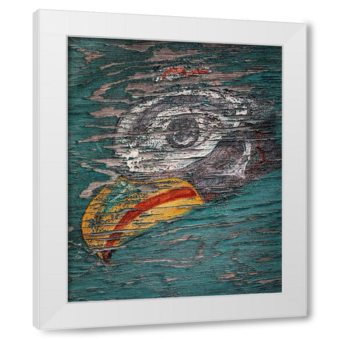 Alaska-Pelican Weathered painting of bird head  White Modern Wood Framed Art Print by Jaynes Gallery