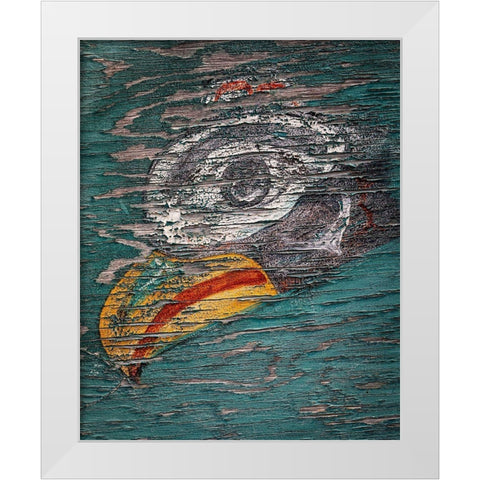 Alaska-Pelican Weathered painting of bird head  White Modern Wood Framed Art Print by Jaynes Gallery