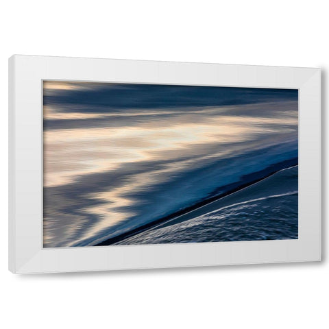 Alaska-Chatham Strait Boat wake in ocean  White Modern Wood Framed Art Print by Jaynes Gallery